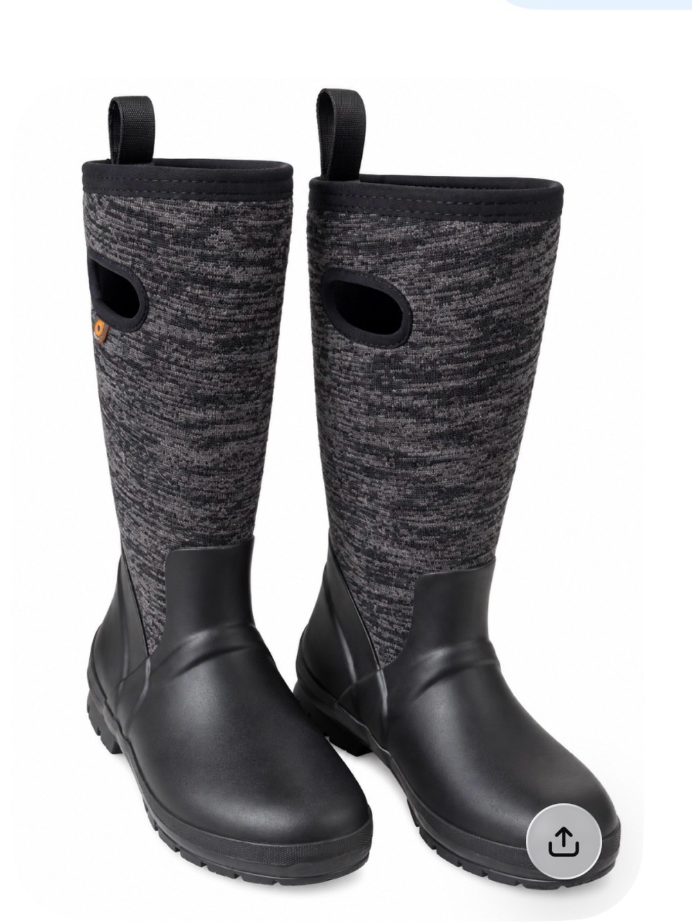 Bogs Gray Knit-Pattern Mid Waterproof Insulated Boots
